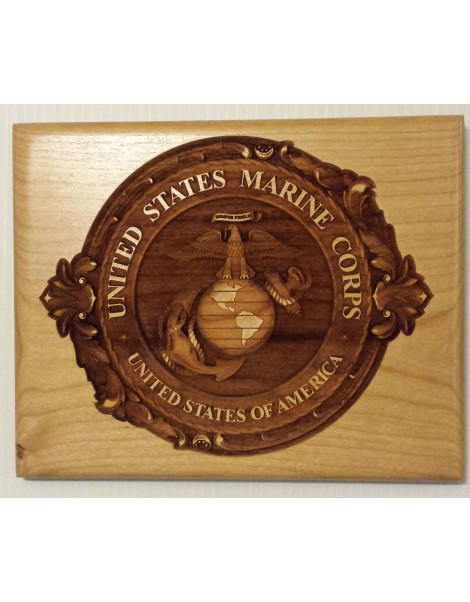 3D Relief Engraved Marine Corps Plaque