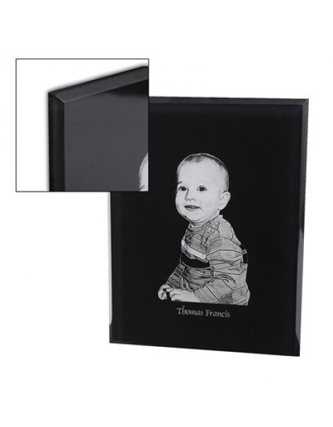 Acrylic Photo Plaque - Beveled Edge - Black - 9x11