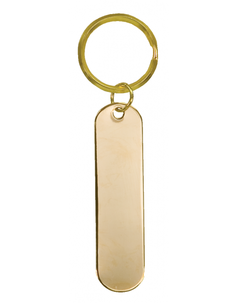 Gold Bar Brass Keychain