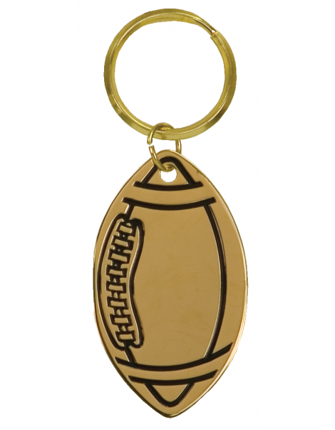 Gold Football Brass Keychain