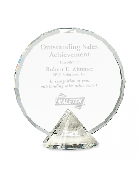 6 1/2" Clear Round Crystal on Clear Diamond Base