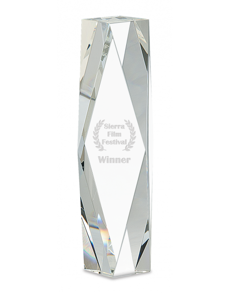 10" Clear Crystal Facet Tower