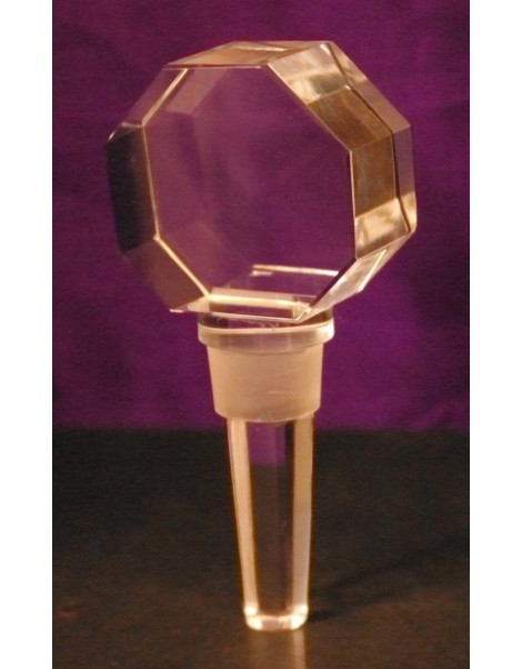 Engraved Octagon Crystal Bottle Stopper