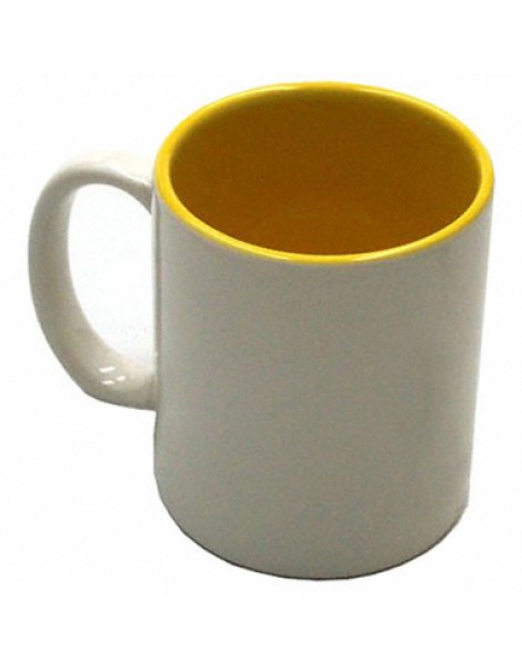 Photo Mug 11oz White with Yellow Interior