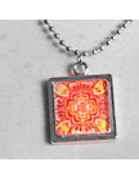 3/4" Square Crystal Photo Pendant with Frame