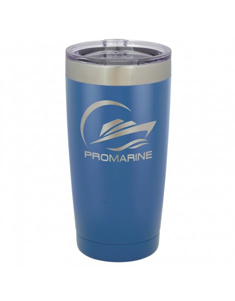 20 oz. Blue Vacuum-Insulated Tumbler with Silver Ring Top