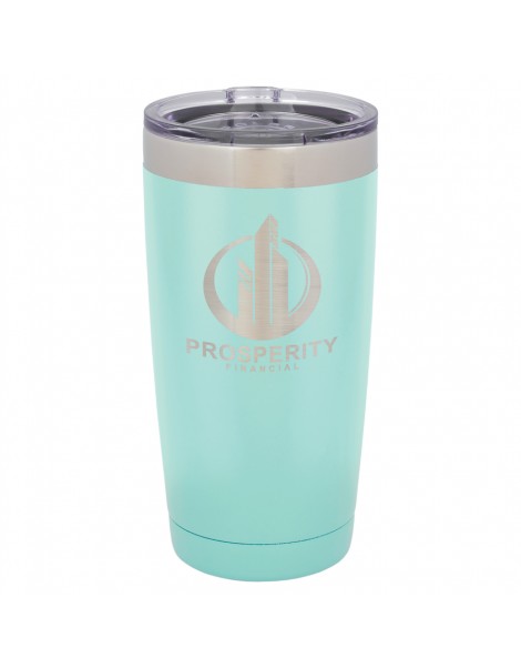 20 oz. Teal Vacuum-Insulated Tumbler with Silver Ring Top