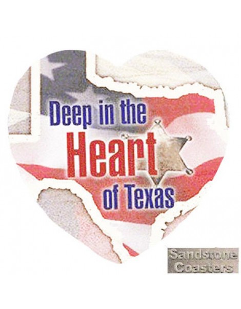 Set of 4 Heart Sandstone Coasters, 4.3x4.4"