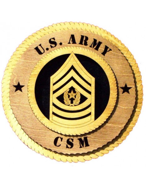 Laser Cut, Personalized Army Command Sergeant Major Gift