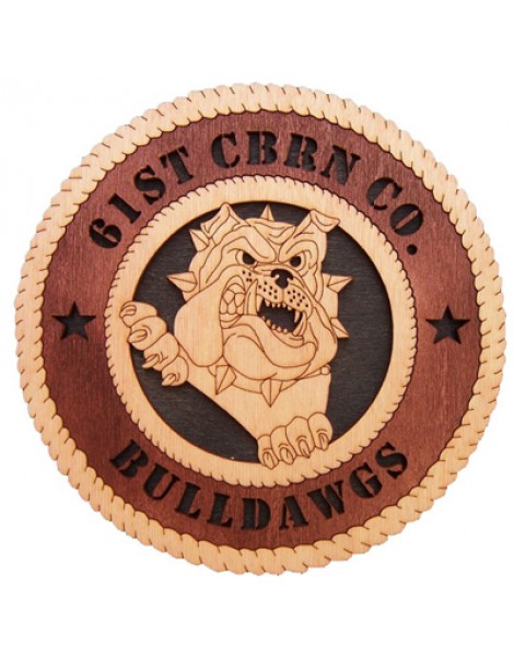 Laser Cut, Personalized 61st CBRN Company Bulldog Gift