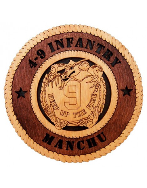 Laser Cut, Personalized 4-9 Infantry Manchu Gift