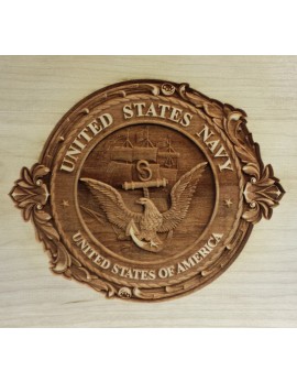 3D Relief Engraved Navy Plaque