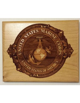 3D Relief Engraved Marine Corps Plaque