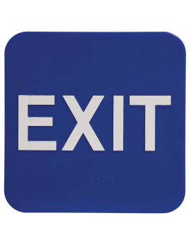 Blue ADA Exit Sign 6x6 with Braille