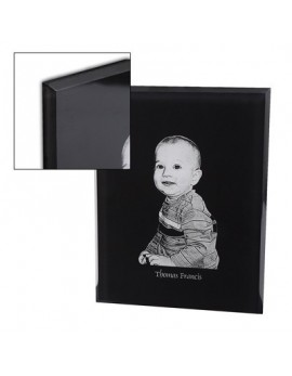 Acrylic Photo Plaque - Beveled Edge - Black - 7x9