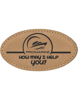 Light Brown Leatherette Oval Badge