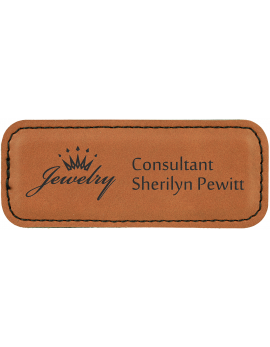 Rawhide Leatherette Rectangle Badge