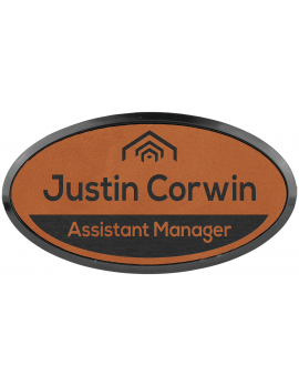 Rawhide Leatherette Oval Badge & Frame