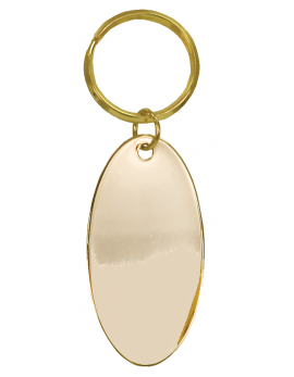 Gold Oval Brass Keychain