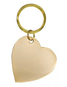 Gold Heart Brass Keychain