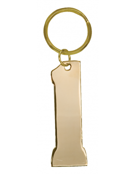 Gold #1 Brass Keychain