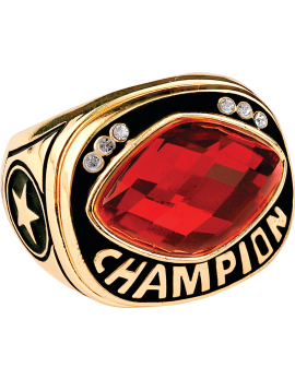Red Cut Glass Championship Ring