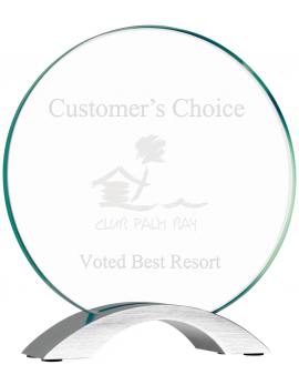 7 1/4" Round Cosmic Glass with Silver Base