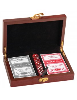  Rosewood Finish Card and Dice Set