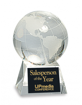 3 1/2" Crystal Globe on Clear Base