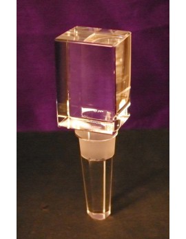 Engraved Rectangle Crystal Bottle Stopper