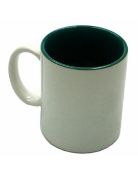 Photo Mug 11oz White with Green Interior