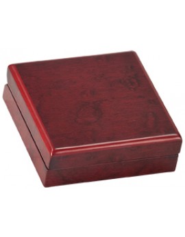 Rosewood Finish Medal Box 3 3/4 X 3 3/4