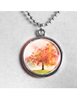 Round Crystal Photo Pendant with Frame