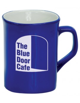Blue Laser Engraved Mug - Lasers White