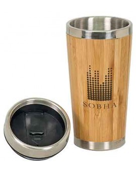 Laser Engraved Bamboo Travel Mug