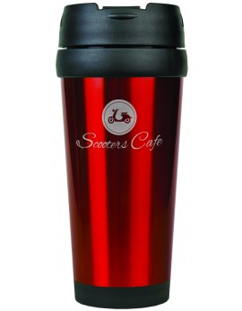 16 oz Red Laserable Stainless Steel Travel Mug without Handle