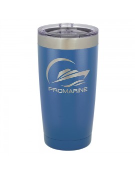 20 oz. Blue Vacuum-Insulated Tumbler with Silver Ring Top