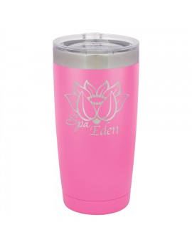 20 oz. Pink Vacuum-Insulated Tumbler with Silver Ring Top