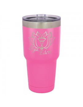 30 oz. Pink Vacuum-Insulated Tumbler with Silver Ring Top