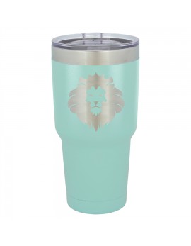 30 oz. Teal Vacuum-Insulated Tumbler with Silver Ring Top