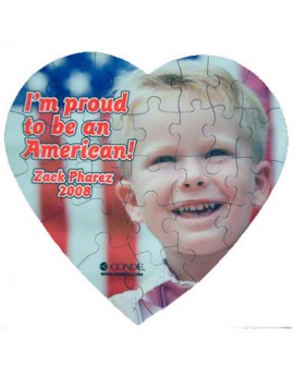Magnetic 24 Piece Heart-Shaped Photo Puzzle, 10.5"