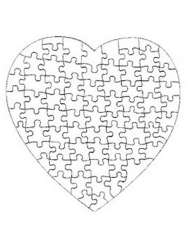 75 Piece Heart-Shaped Glossy Photo Puzzle, 7.5"