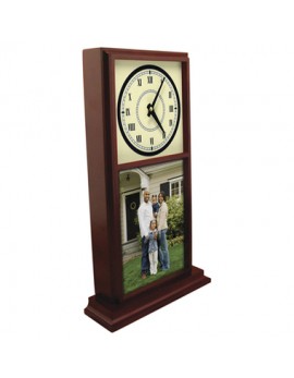 6 3/4 x 15 1/2 Mahogany Vertical Mantle Clock