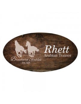 1.5x3" Full-Color Oval Aluminum Name Badge