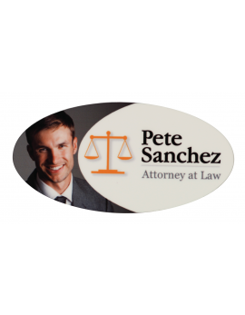 1.5x3" Oval Plastic Name Badge 