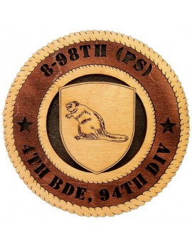 Laser Cut, Personalized 8-98th PS 4th Brigade 34th Division Gift