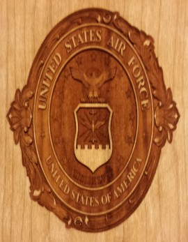 3D Relief Engraved Air Force Plaque