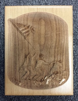 3D Relief Engraved Iwo Jima Plaque
