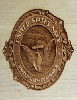 3D Relief Engraved Navy Plaque