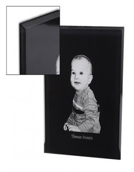 Acrylic Photo Plaque - Beveled Edge - Black - 8x10
